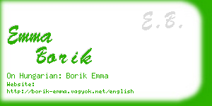 emma borik business card